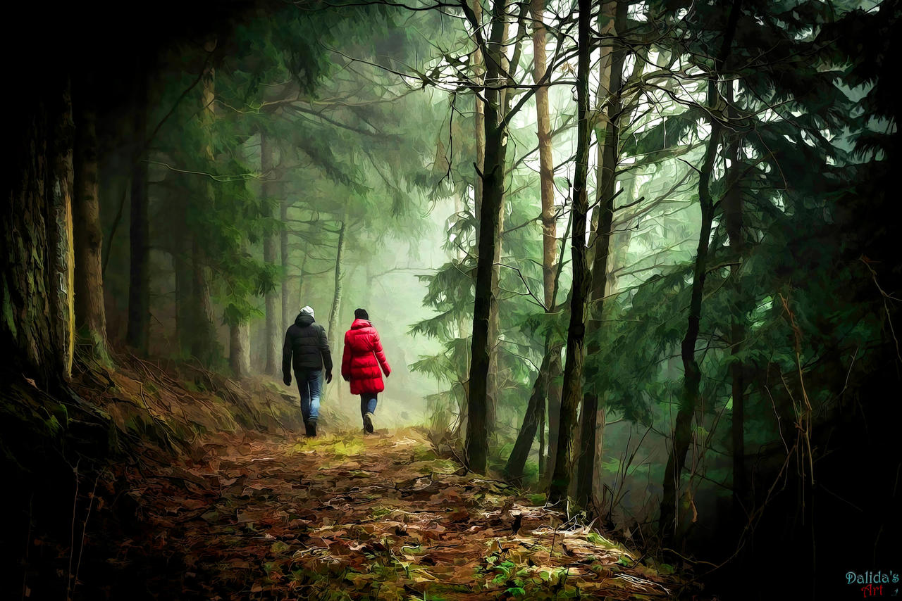 Promenade in the forest