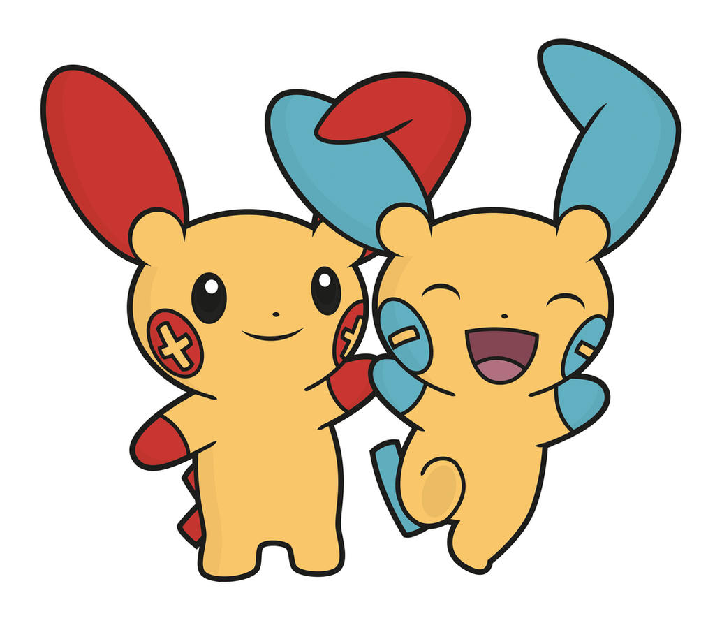 Plusle And Minun By Elenwae On DeviantArt plusle-and-minun-by-elenwae-on-deviantart