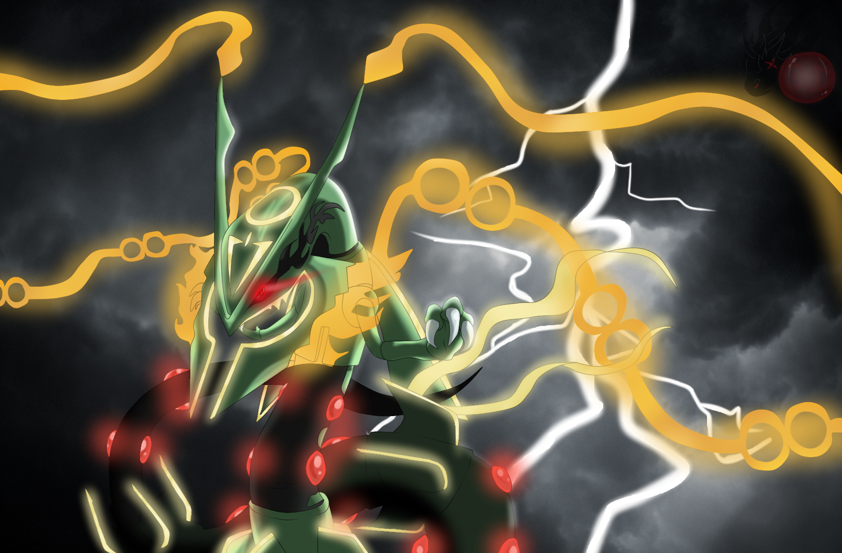 Shiny Rayquaza by BadTyke on DeviantArt