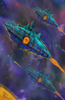 The Planetary League Fleet in orbit