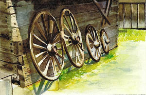 Water Color Wagon Wheels