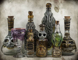 Lovecraftian Creepy Bottles