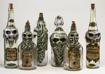 Lovecraftian Creepy Bottles