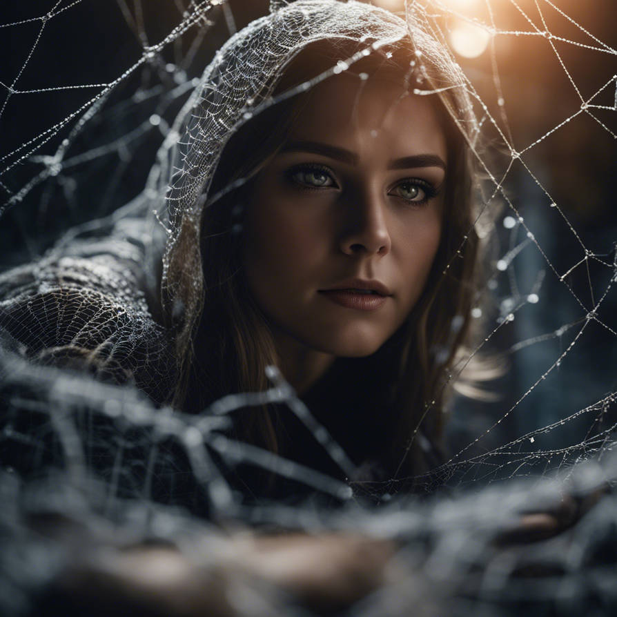 Super girl wrapped in spider web by wmotion on DeviantArt