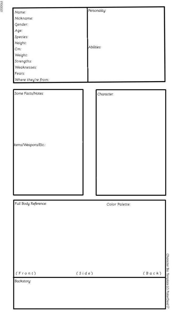 Blank Oc Character Bio Template Sheet By Polterdevil On Deviantart