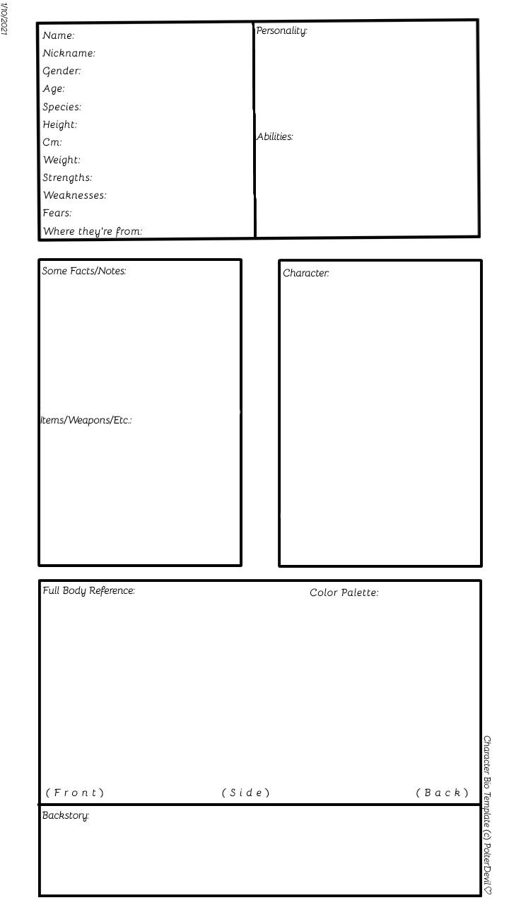 Blank Oc Sheet Template