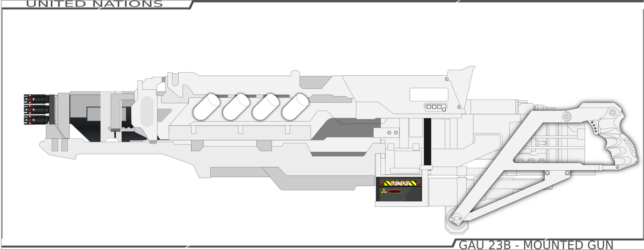 UN GAU 23B Mounted Gun