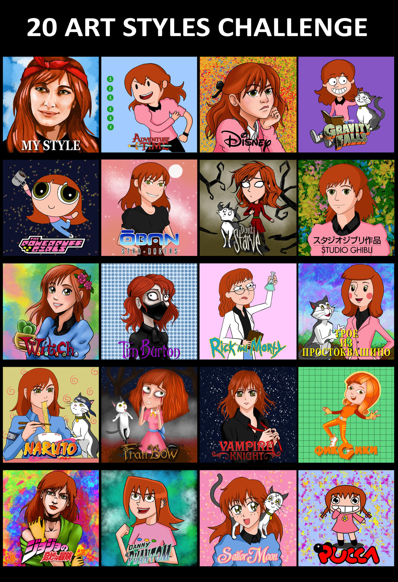 20 art styles challenge by kawaicarrot on DeviantArt