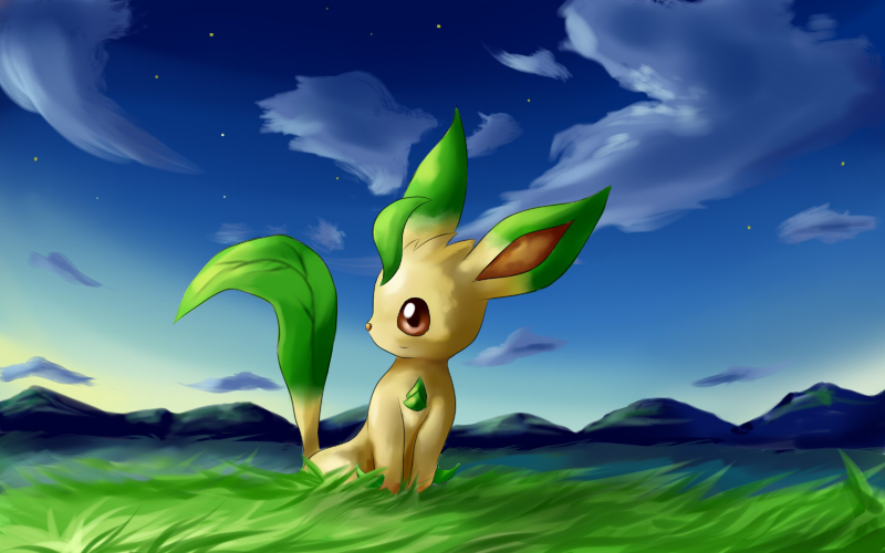 Leafeon in landscape