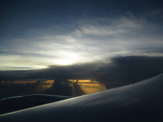 Dawn on a plane