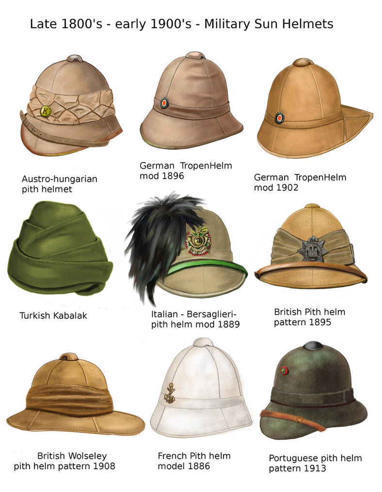 ww1 Sun Helmets by AndreaSilva60