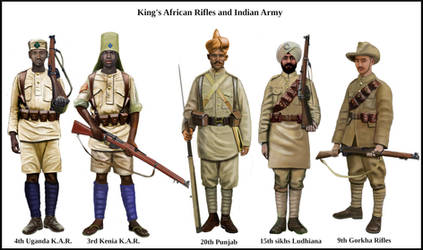 WW1 - King's African Rifles and Indian Army by AndreaSilva60