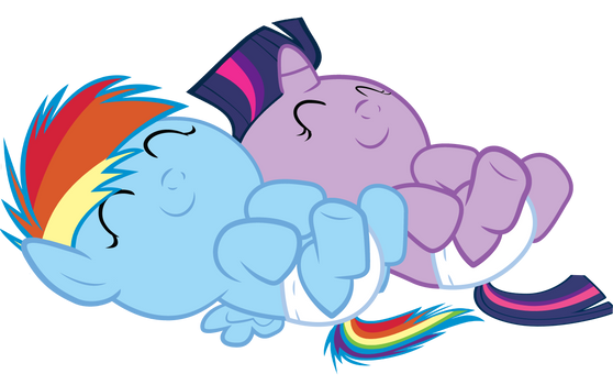 New Born Twilight and Rainbow Dash