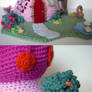Crochet fantasy mushroom house