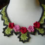 Crochet rose necklace