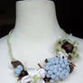 crochet blue mum necklace