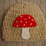 crochet mushroom baby hat