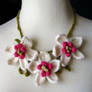 Crochet orchid necklace