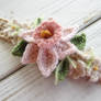 Crochet Pink Daffodil Bracelet