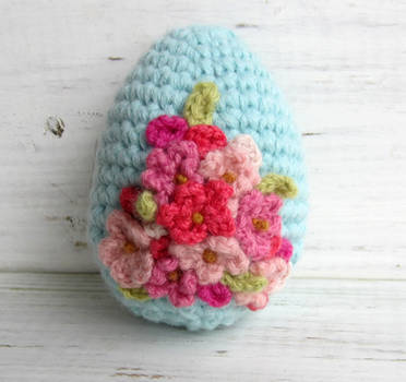 Crochet Easter Egg Pink Flowers