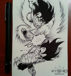 Inktober 2018. 17 Swollen (Goku+Vegeta)