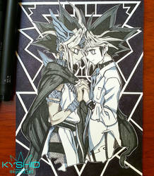 Inktober 2018. 29 Double (Yugi + Atem)