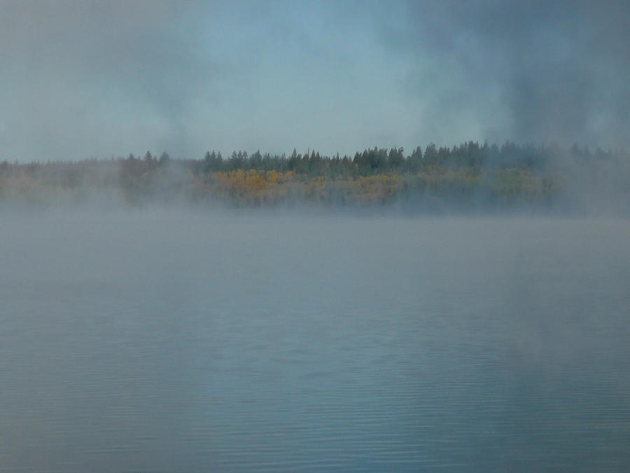 mist on the lake