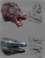 Critter Sketches: Daedon x Basilosaurus(zeuglodon)