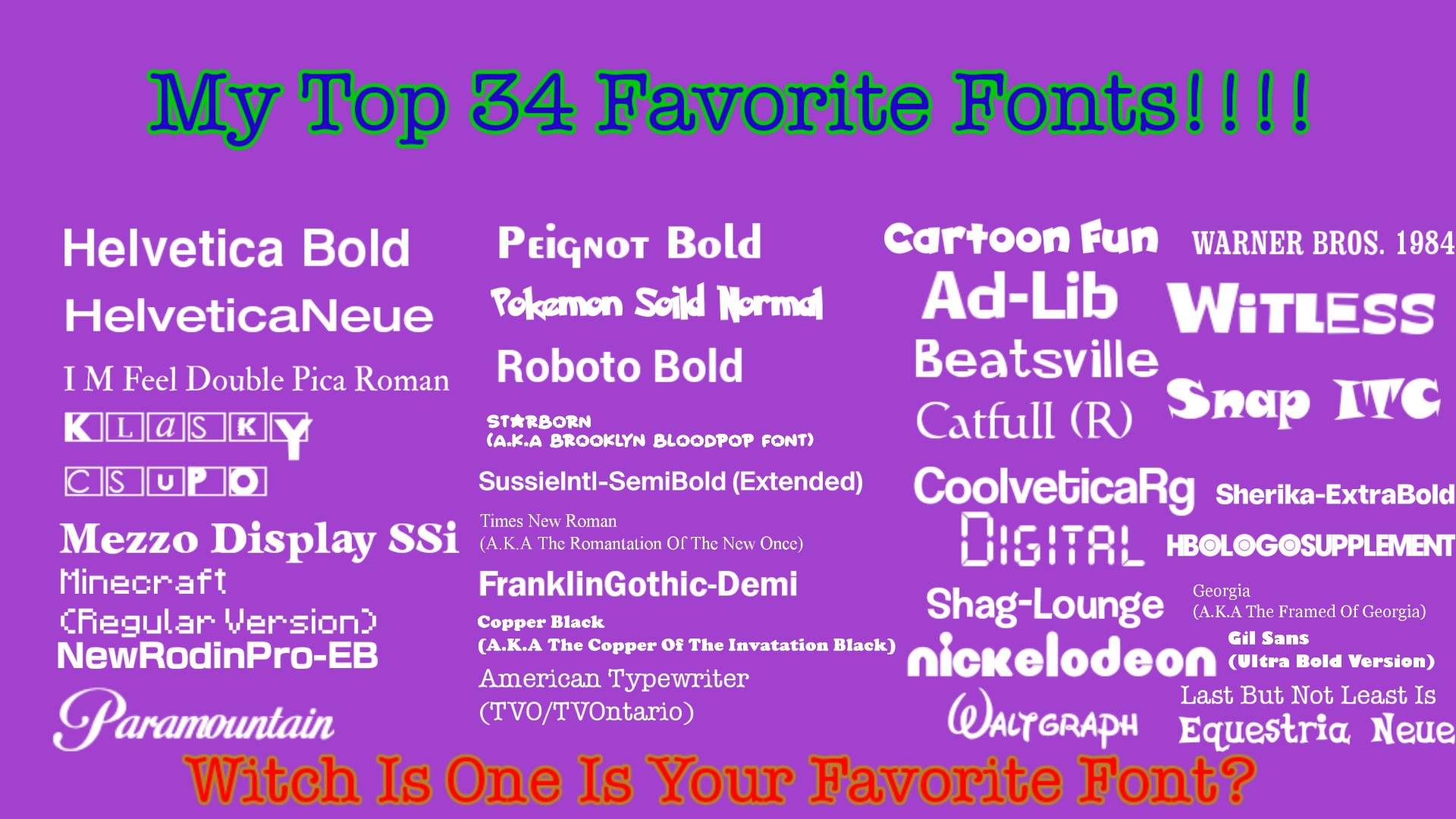 My Top 34 Favorite Fonts! by TheBobby65 on DeviantArt