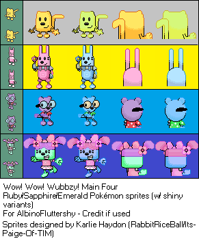 Custom Rse Sprite Wow! Wow! Wubbzy! Main Four RSE Sprites by RRB-Official on DeviantArt