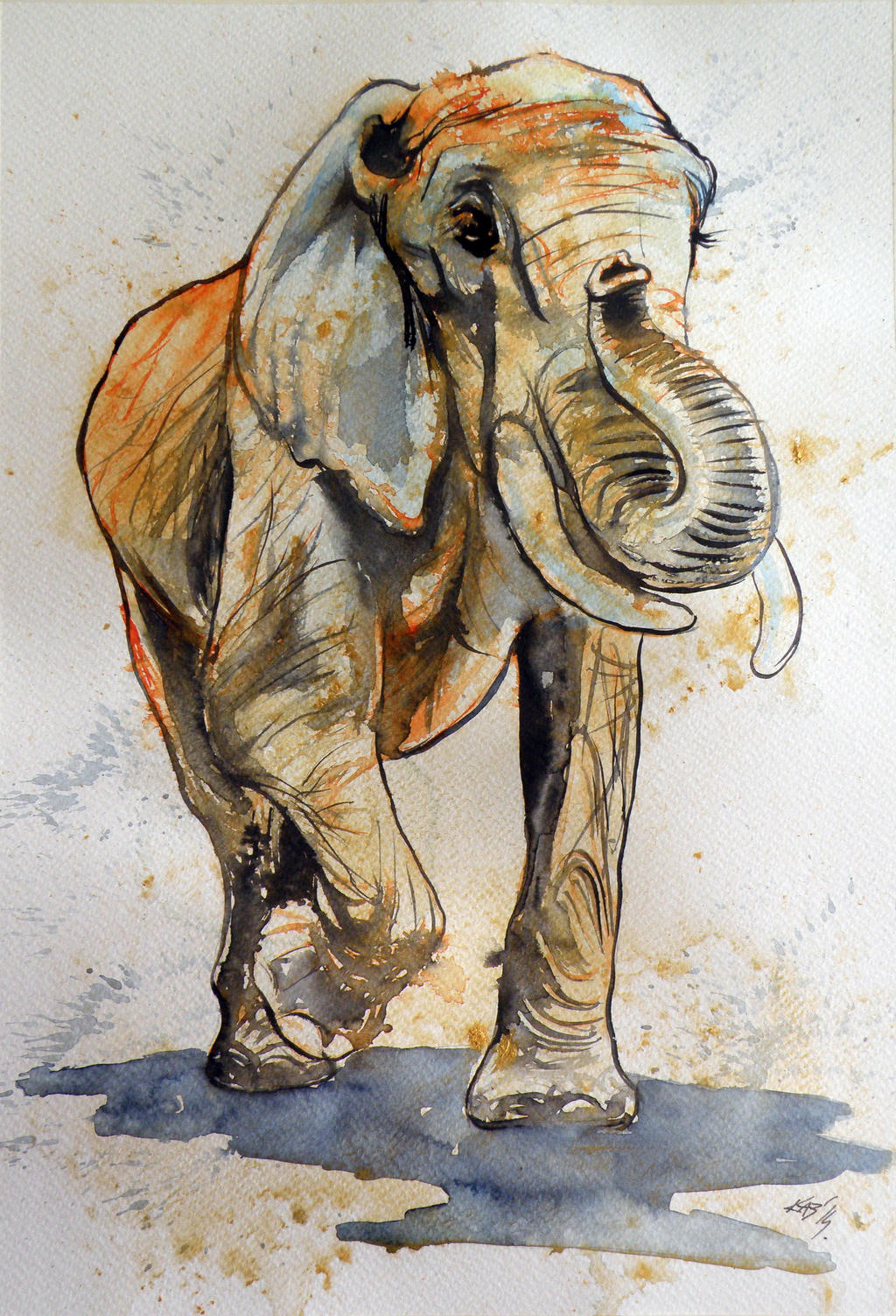 Elelphant in gold by kovacsannabrigitta on DeviantArt
