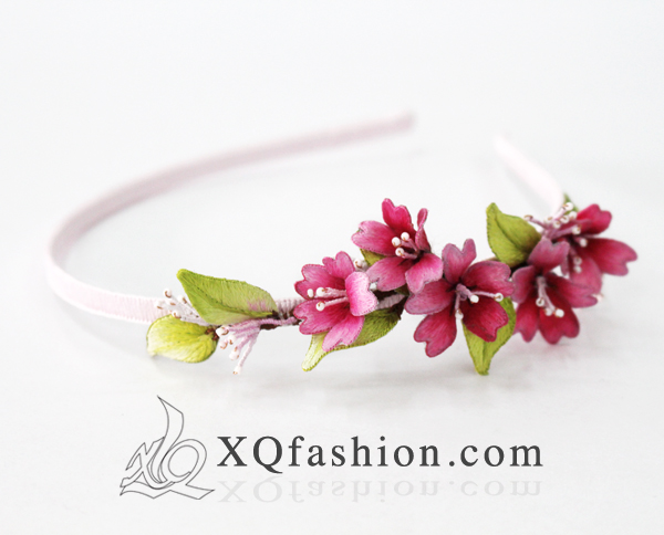 Cherry blossom hand embroidery headband