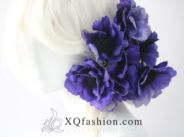 Anemone Hand Embroidery Hairpieces