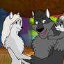 A happy werewolf family