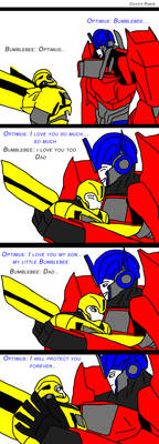 TFP: Optimus and Bumblebee: love you son