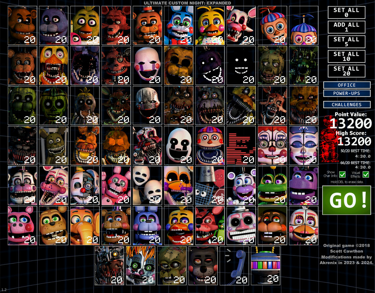 Ultimate Custom Night Expanded Updated Roster by TheUberduckKing2022