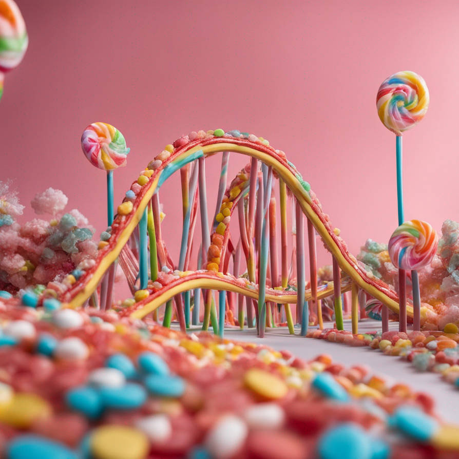 Candy Inspired Rides Rollercoaster made of candy in amusement park by RoseBlossomFlower on ...