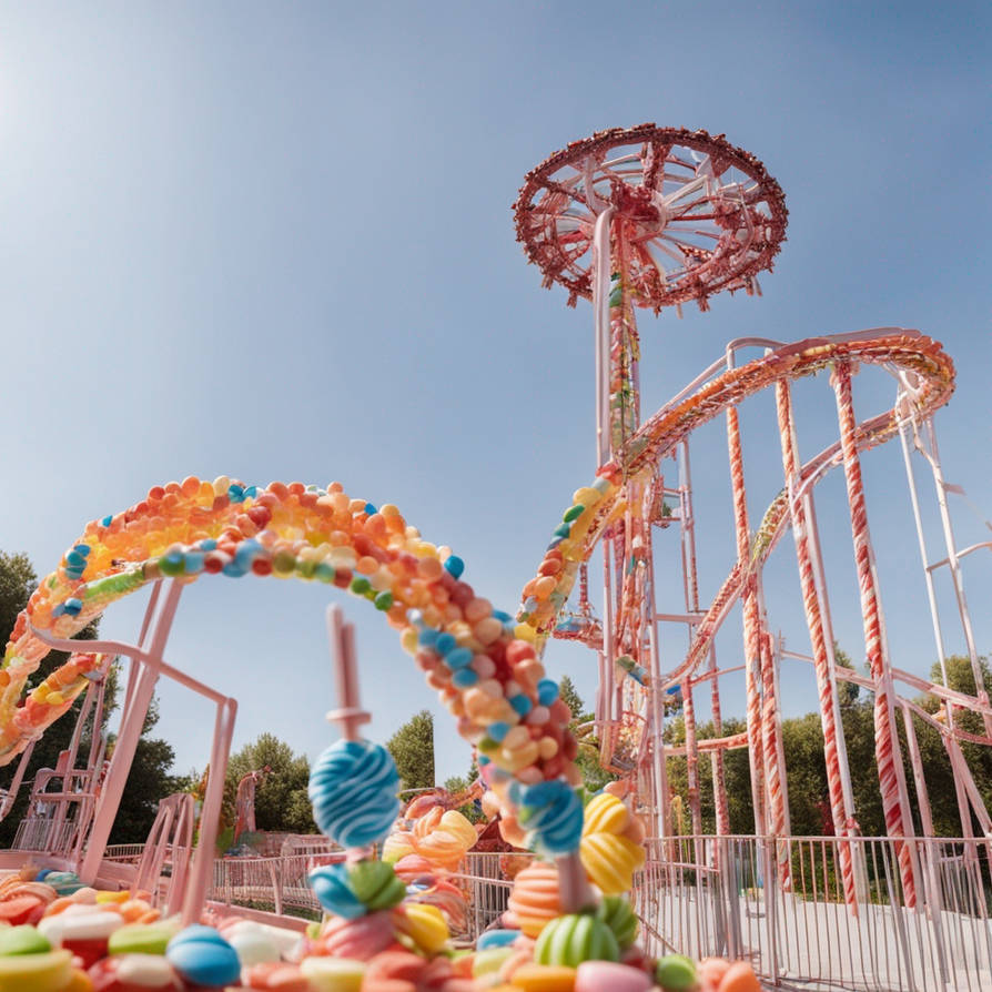 Candy Ride Fair Rollercoaster made of candy in amusement park by RoseBlossomFlower on ...