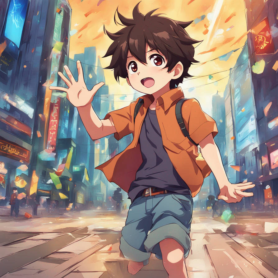 Cute Dark-Haired Little Boy with Sparkling Eyes