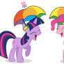 Pinkie and Twilight - Umbrella Hats, Hell Yeah!