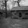 Log Cabin in Black and White