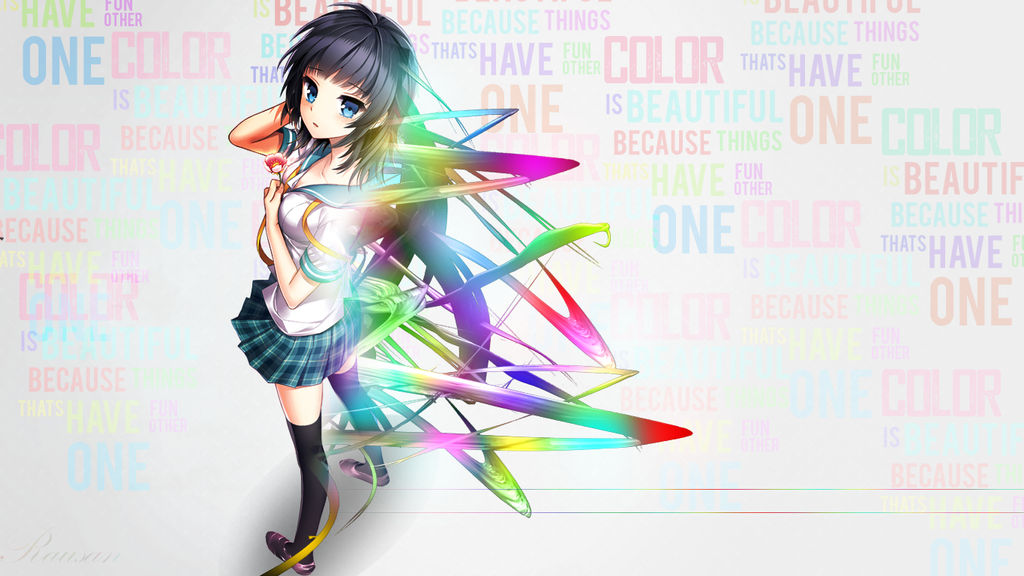 Rainbow Anime Wallpaper By Rausan Rainbow Anime Wallpaper By Rausan