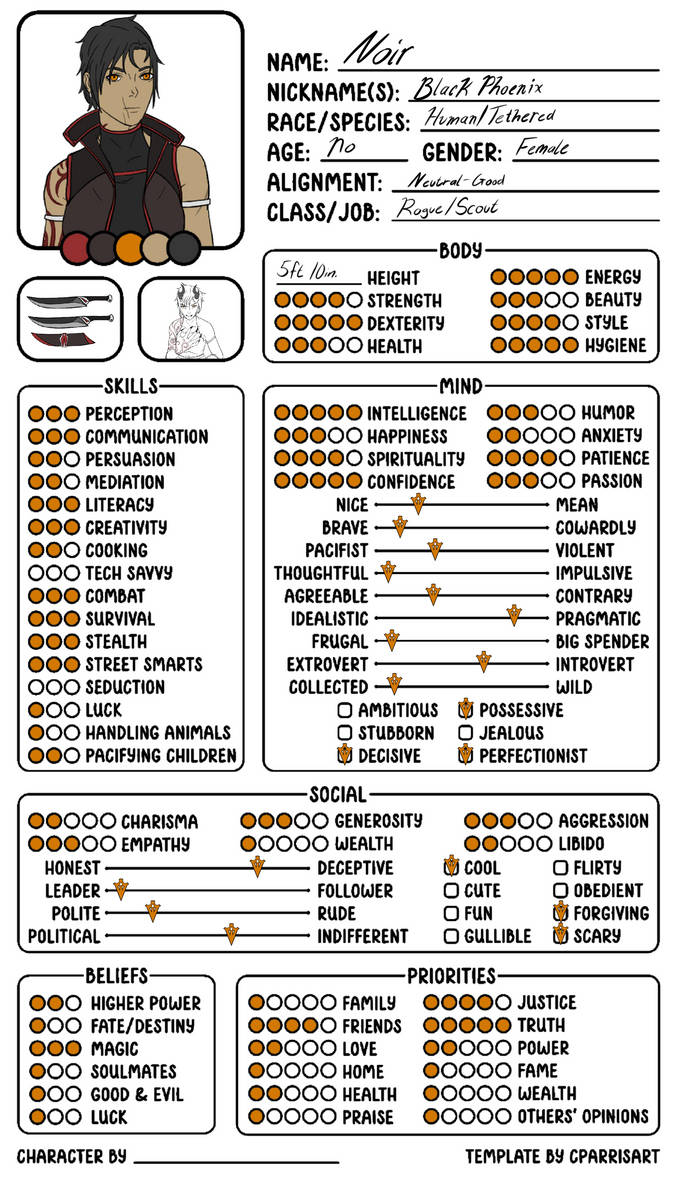 Noir Character Stats by Jace-Callaway on DeviantArt