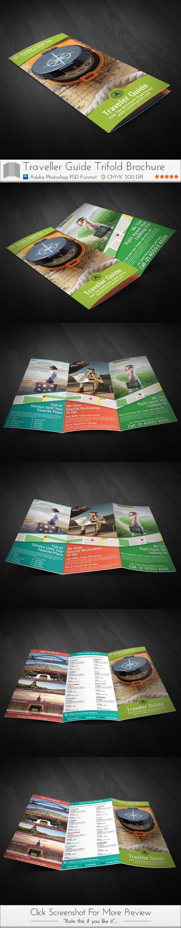 Traveler Guide Trifold Brochure by fandysain