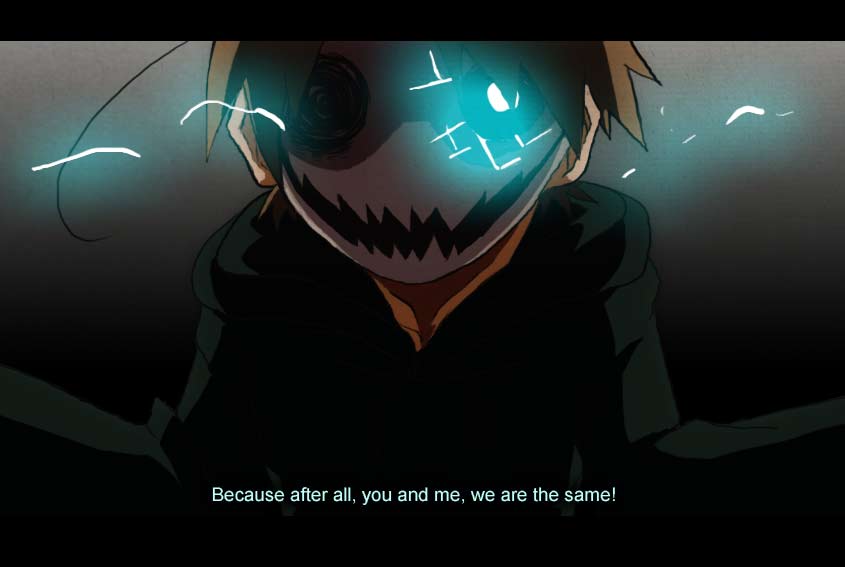 Cry: We are the same! [Fake anime screencap]