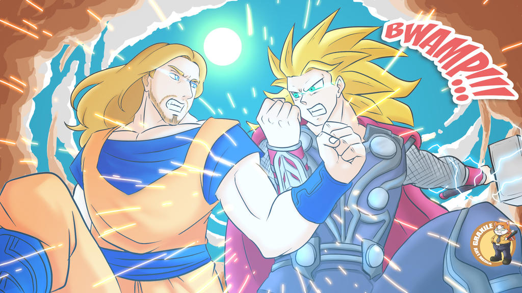 Super Saiyan Thor Vs Thunder God Goku