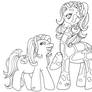 MLP Giraffe and Pony Lineart