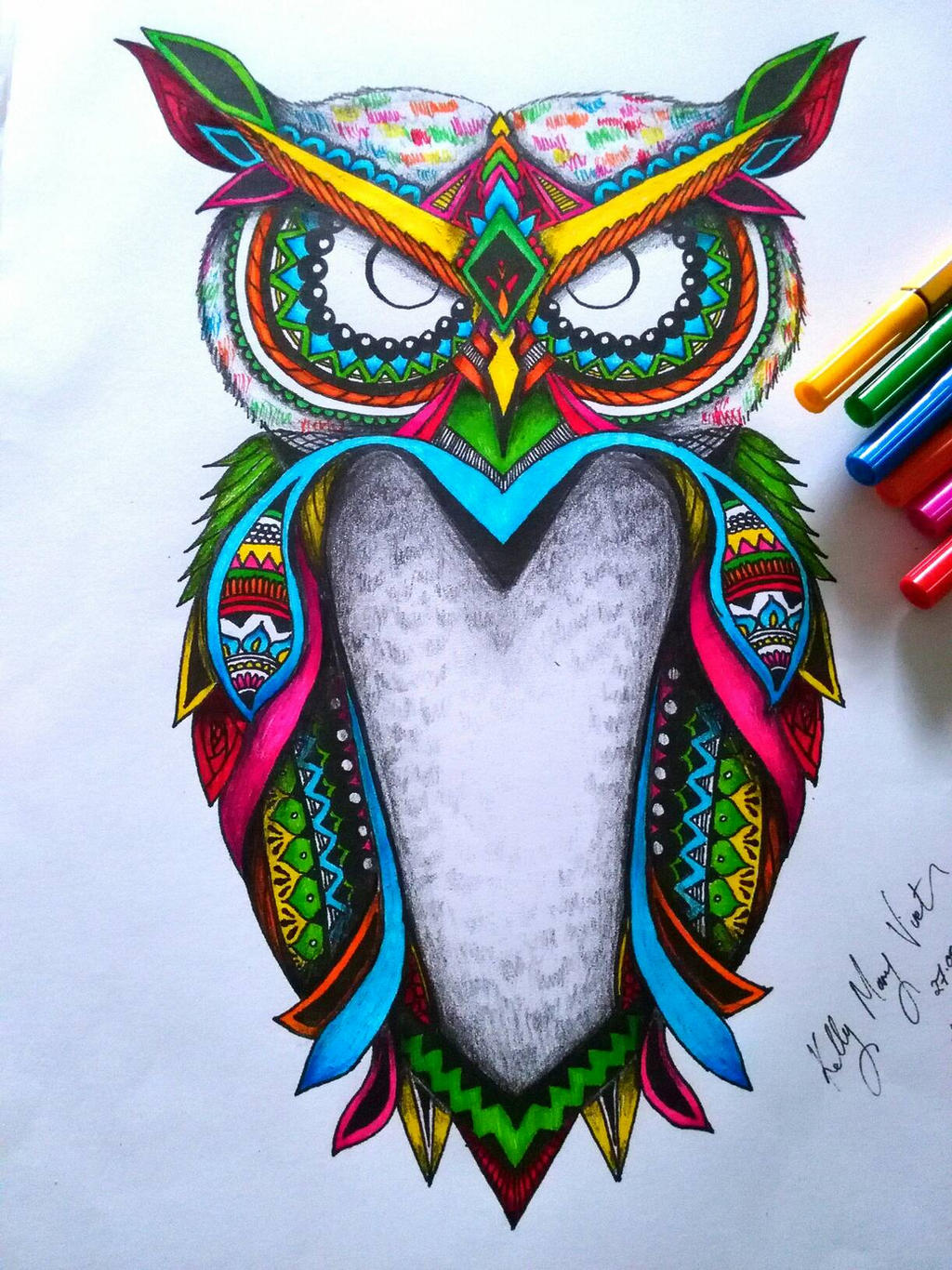 Psychedelic Owl by KellyViret on DeviantArt