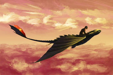 Flying - Hiccup and Toothless