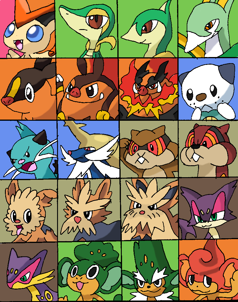 Unova Starter Styles by Tails19950 on DeviantArt